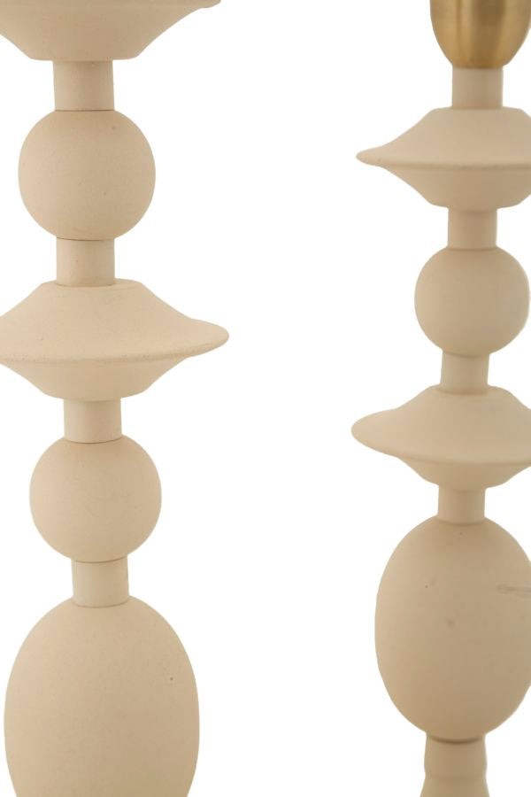 Portacandele Gemini Crema set 2 Pz - foto 3