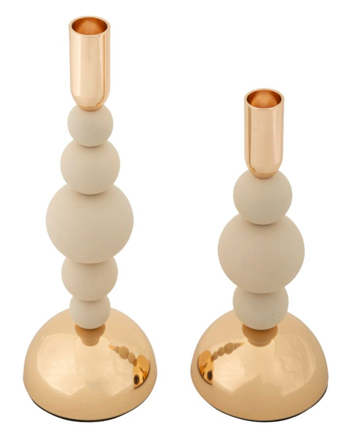 Portacandele Bolly Crema set 2 Pz - foto 2