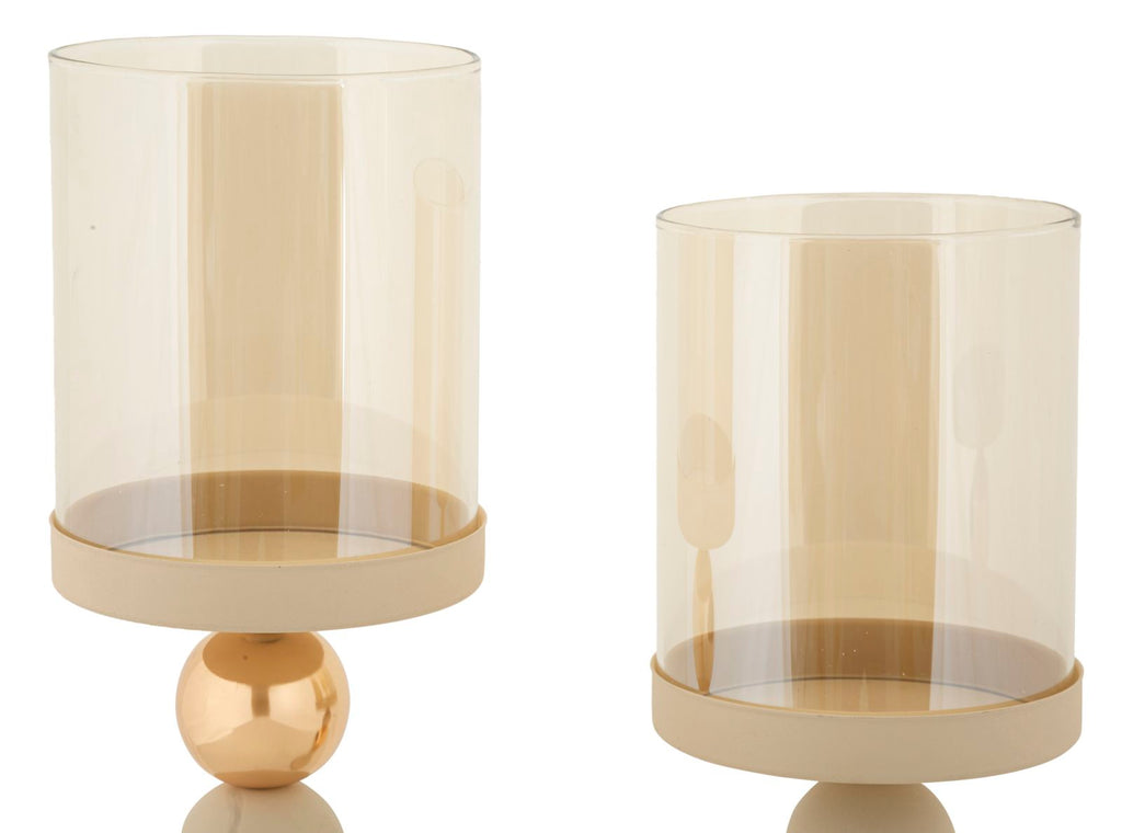 Portacandele Glassy Crema set 2 Pz - foto 3