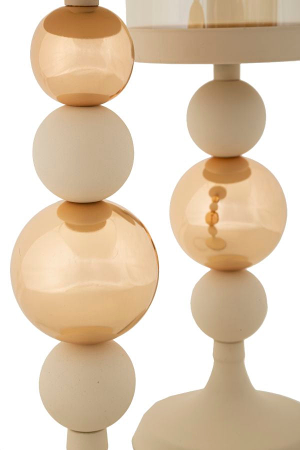Portacandele Glassy Crema set 2 Pz - foto 4