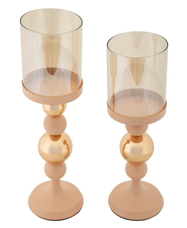 Portacandele Glassy Rosa set 2 Pz - foto 2