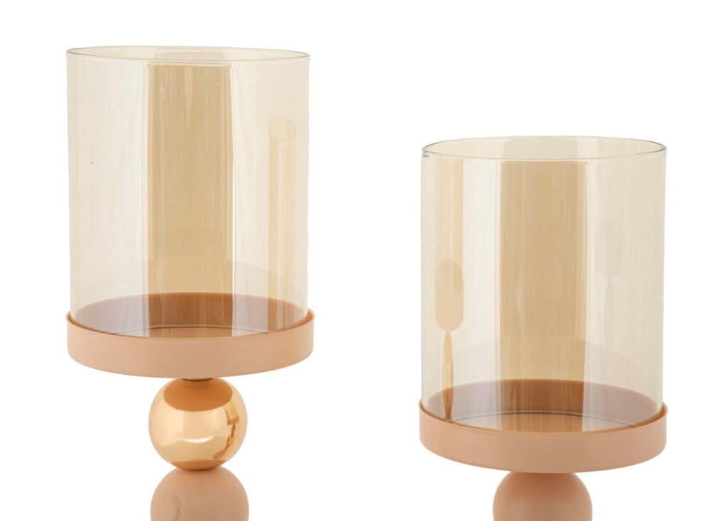 Portacandele Glassy Rosa set 2 Pz - foto 3