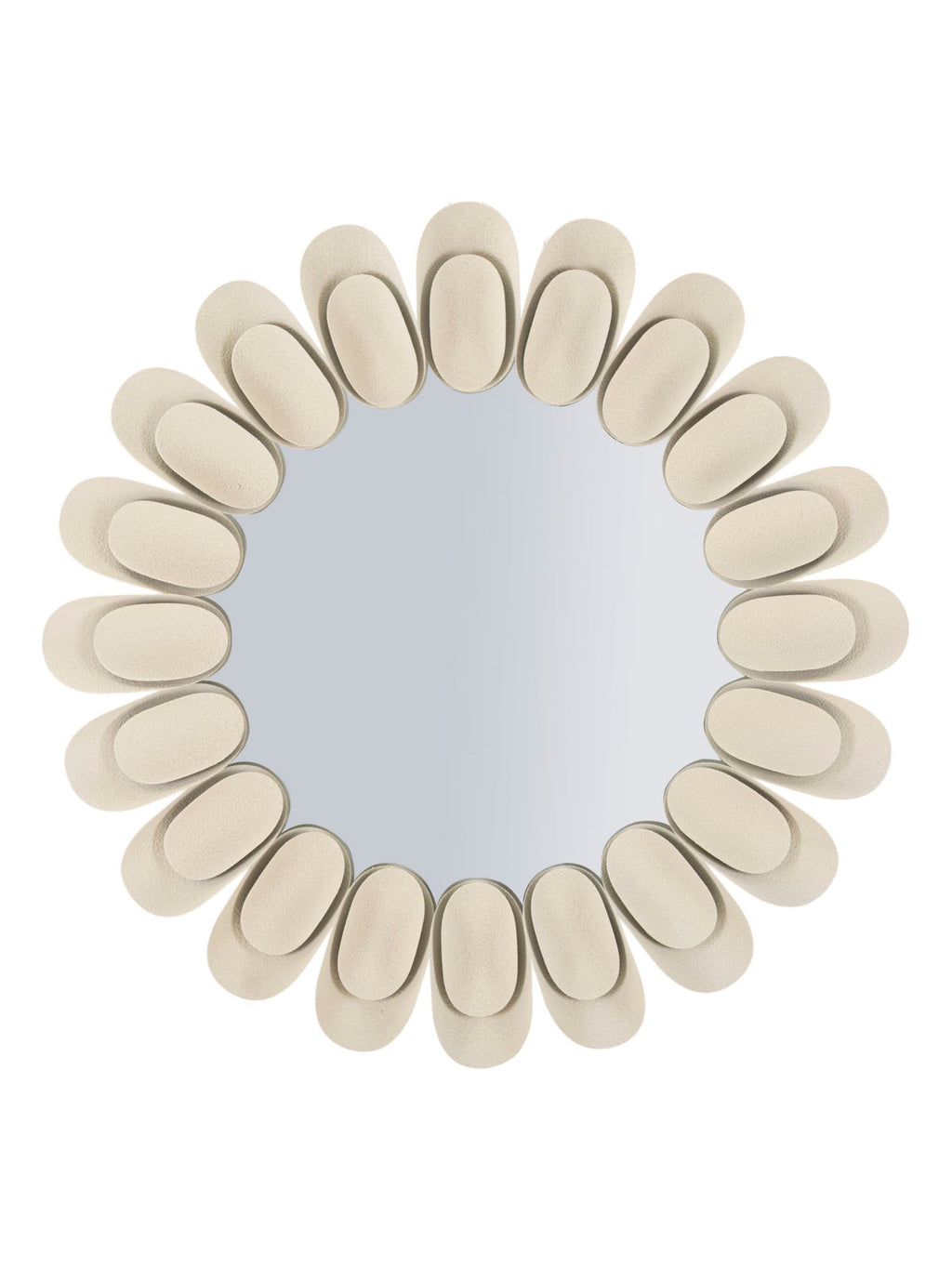 Specchio da parete in metallo crema, Ø85x6 cm – Dune Double