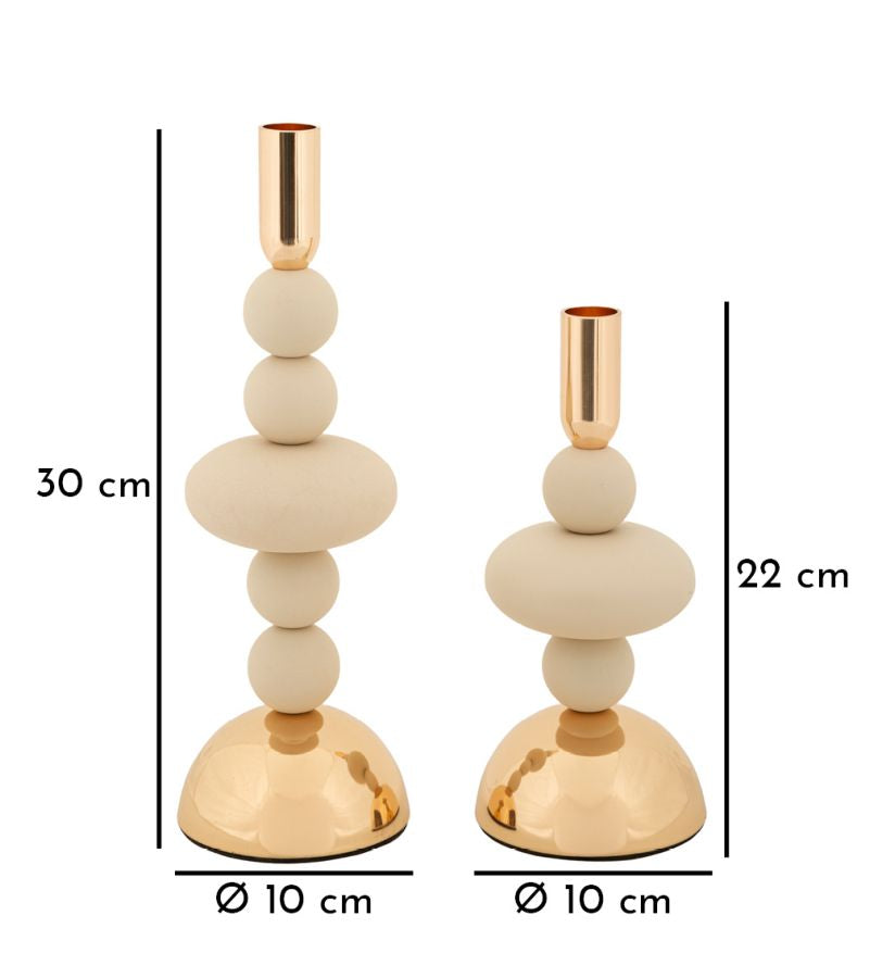 Portacandele Galaxy Crema set 2 Pz - foto 5