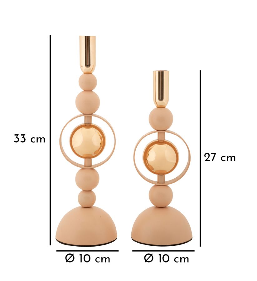 Portacandele Saturno Rosa set 2 Pz - foto 5