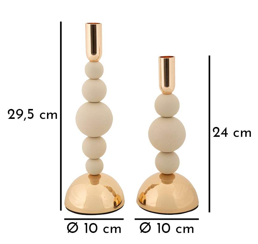 Portacandele Bolly Crema set 2 Pz - foto 5