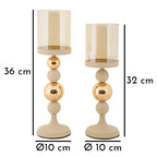 Portacandele Glassy Crema set 2 Pz - foto 6