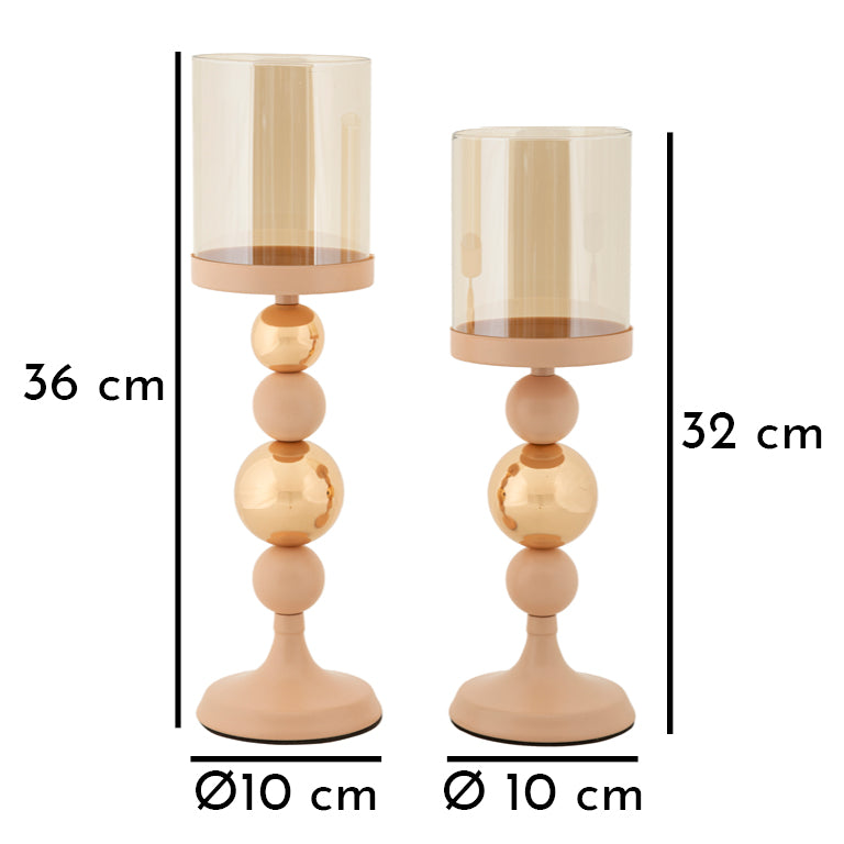 Portacandele Glassy Rosa set 2 Pz - foto 6