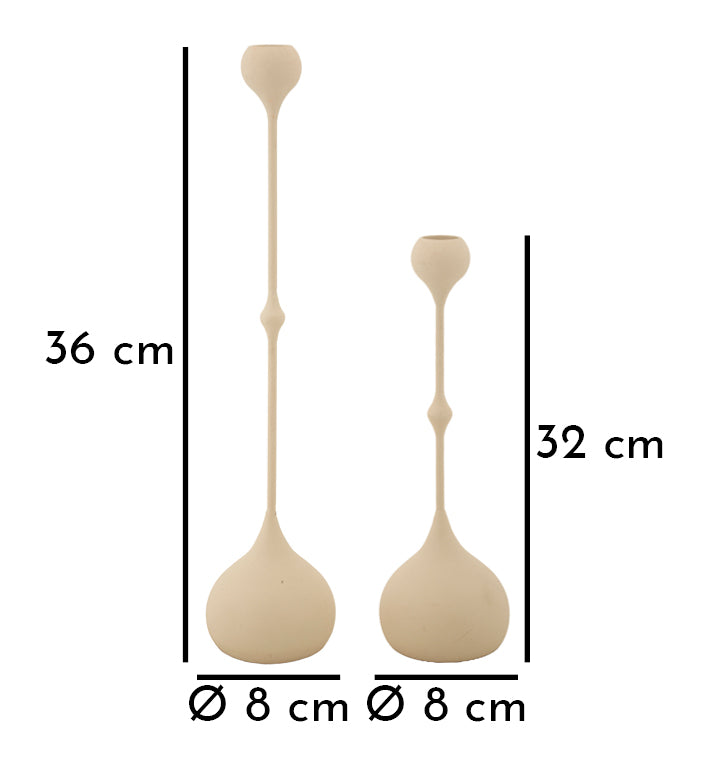 Portacandele Slimmy Crema set 2 Pz - foto 5