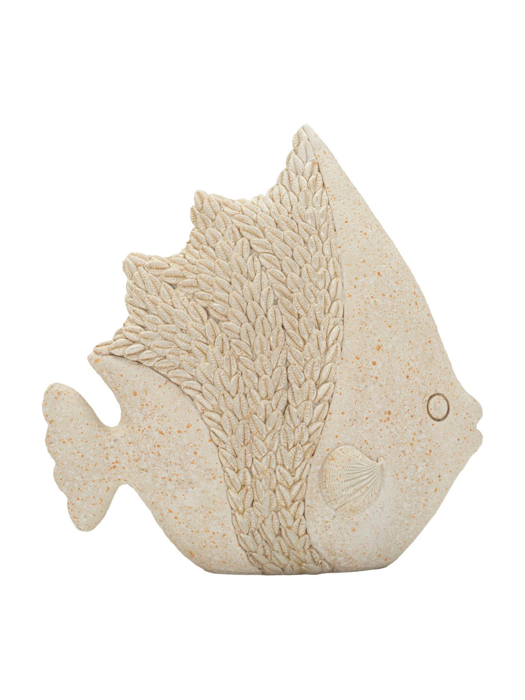 Scultura decorativa in resina beige, 16,7x6,5x16,8 cm – Pesce Sand