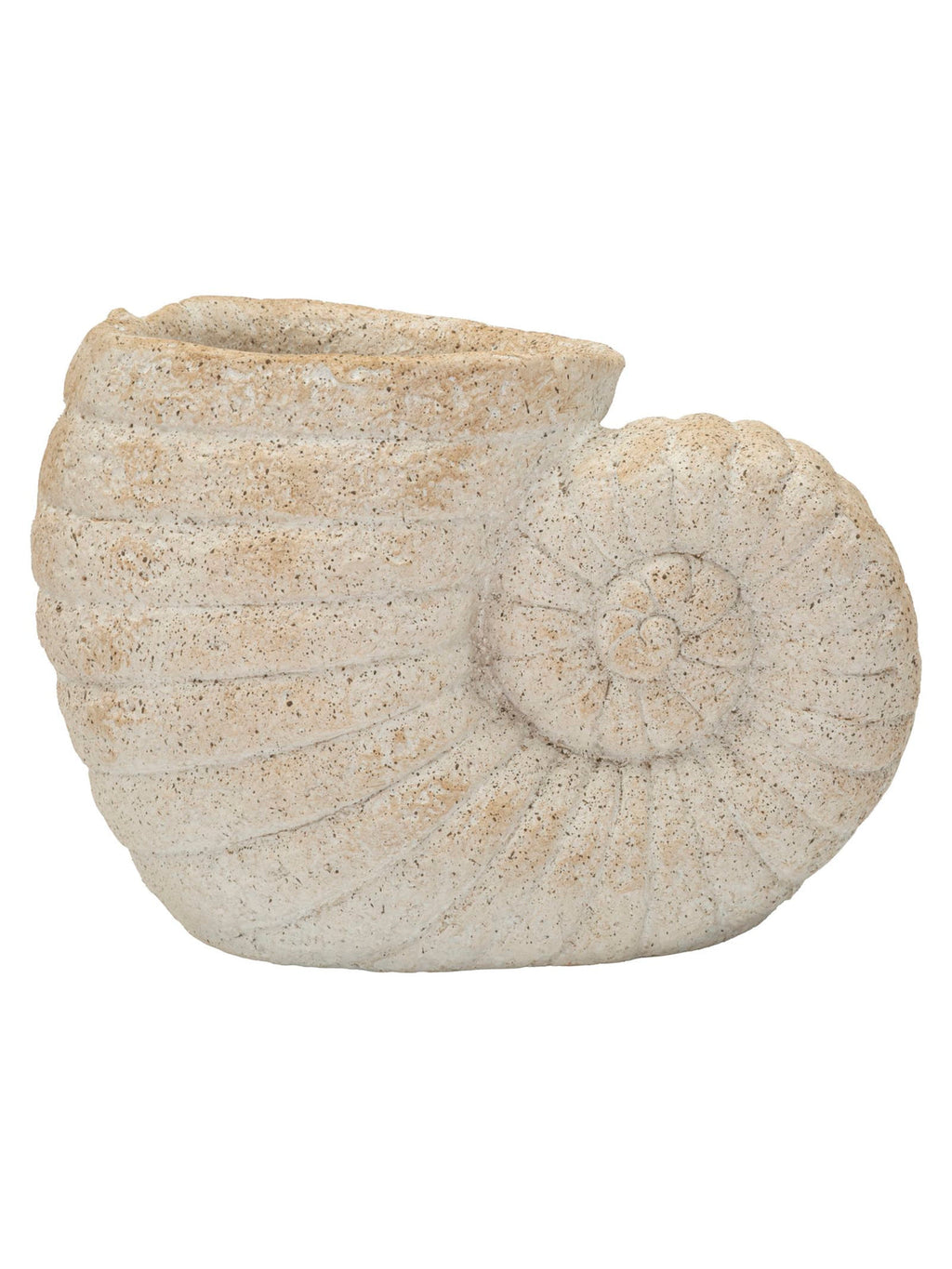 Vaso decorativo in magnesite beige, 33x19x23 cm – Shell Sand