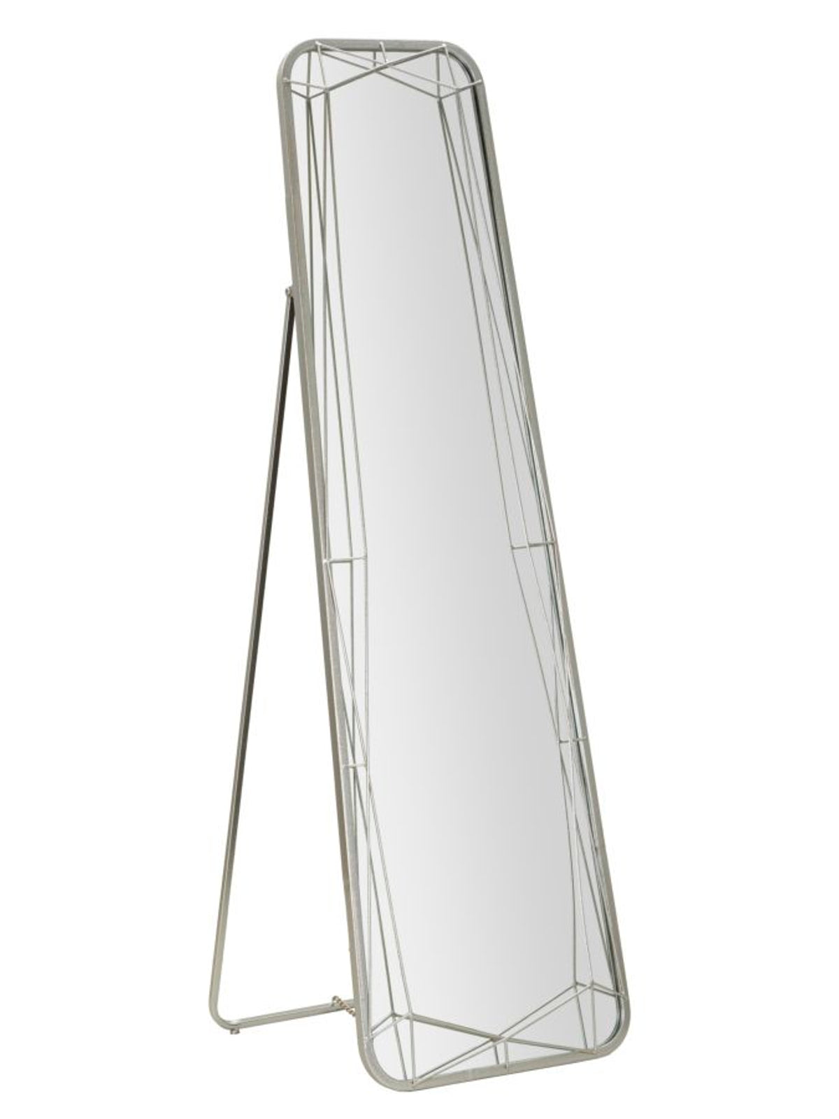 Specchio da parete in metallo grigio, 46x2-54x153 cm – Silver