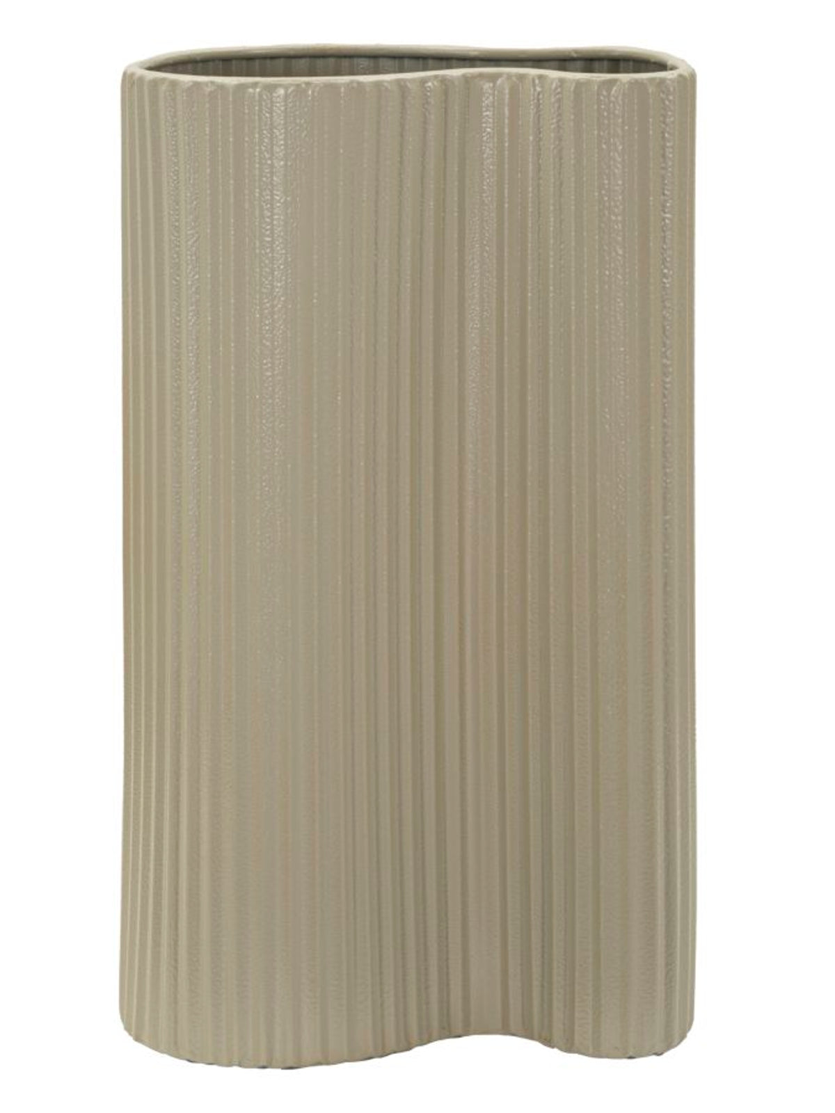 Vaso decorativo in metallo bianco, 21x12x36 cm – Frankfurt