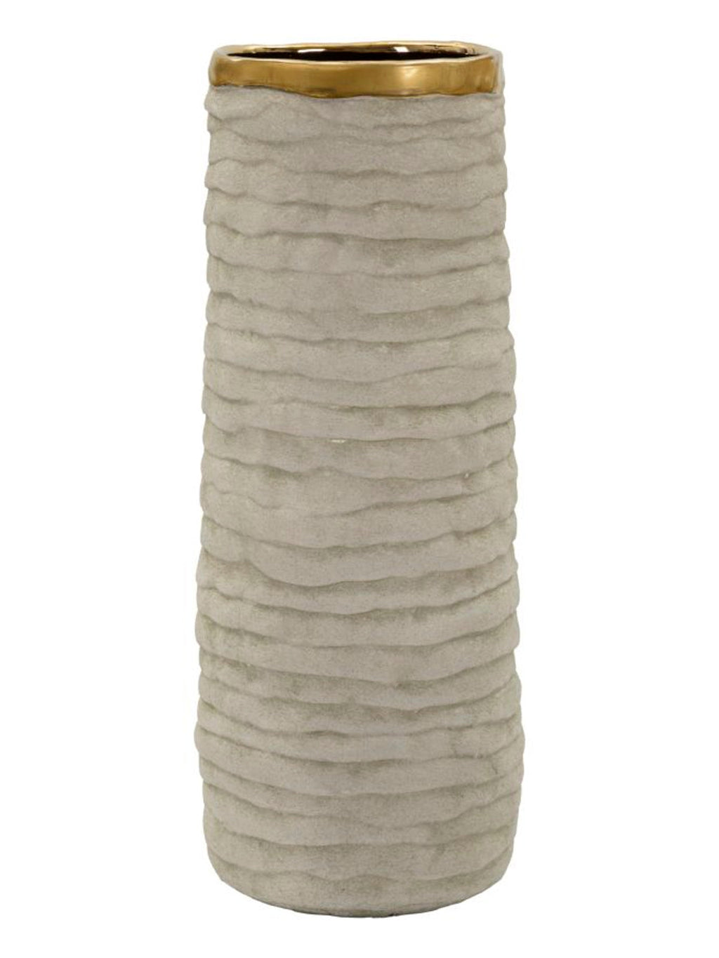 Vaso decorativo in ceramica grigia, Ø15,5x40 cm – Lima Open