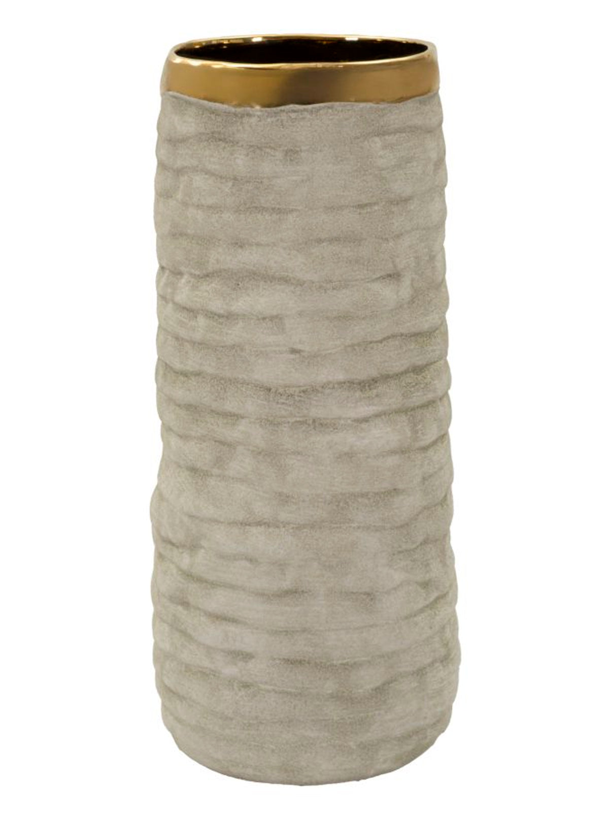 Vaso decorativo in ceramica grigia, Ø14x31,5 cm – Lima Open