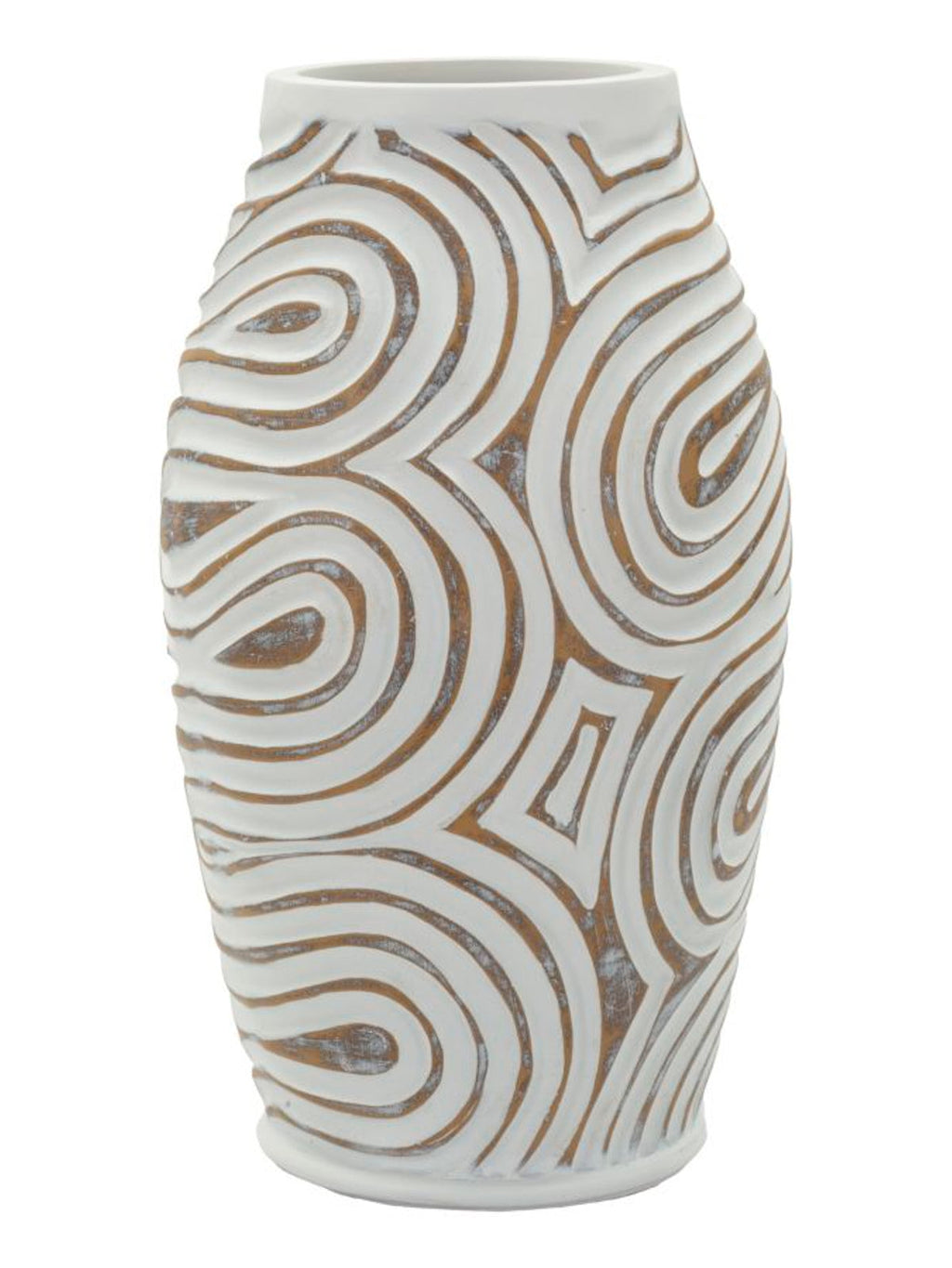 Vaso decorativo in resina bianca, Ø19,5x35 cm – Oblix