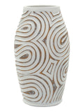 Vaso decorativo in resina bianca, Ø19,5x35 cm – Oblix