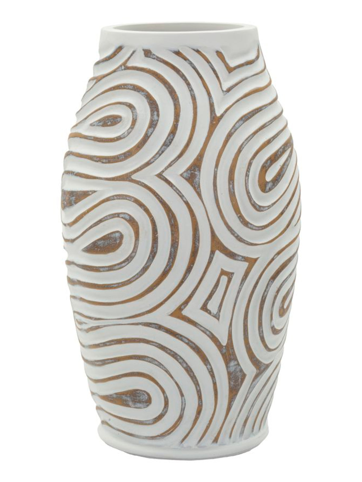 Vaso decorativo in resina bianca, Ø19,5x35 cm – Oblix