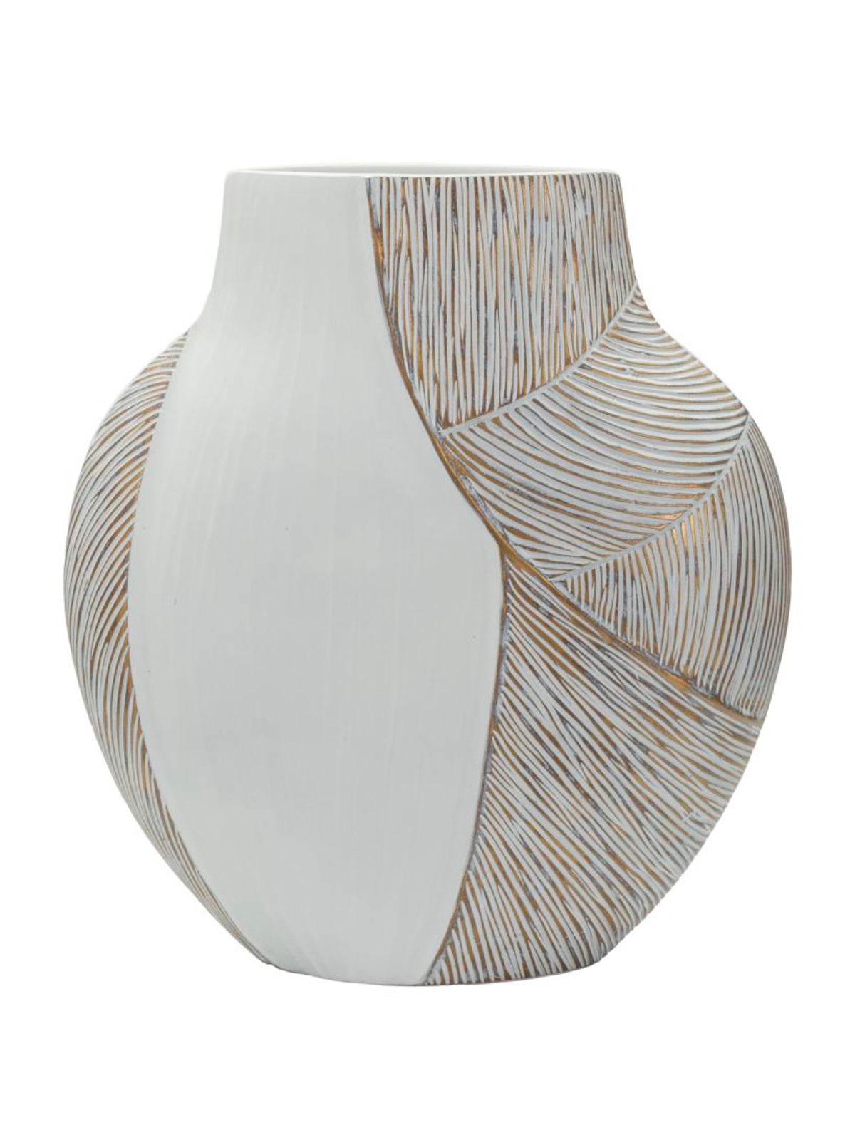 Vaso decorativo in resina bianca, 35x13,5x37,5 cm – Ho Chi Minh