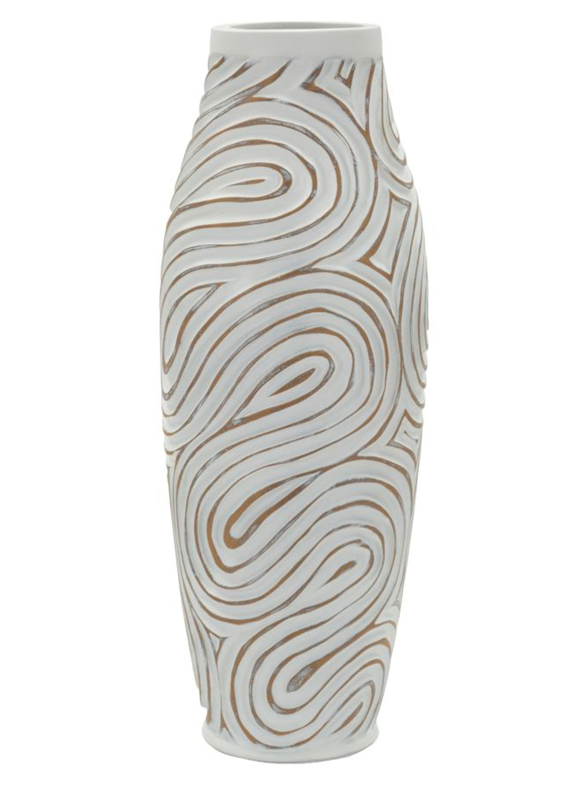 Vaso decorativo in resina bianca, Ø18,5x50 cm – Oblix