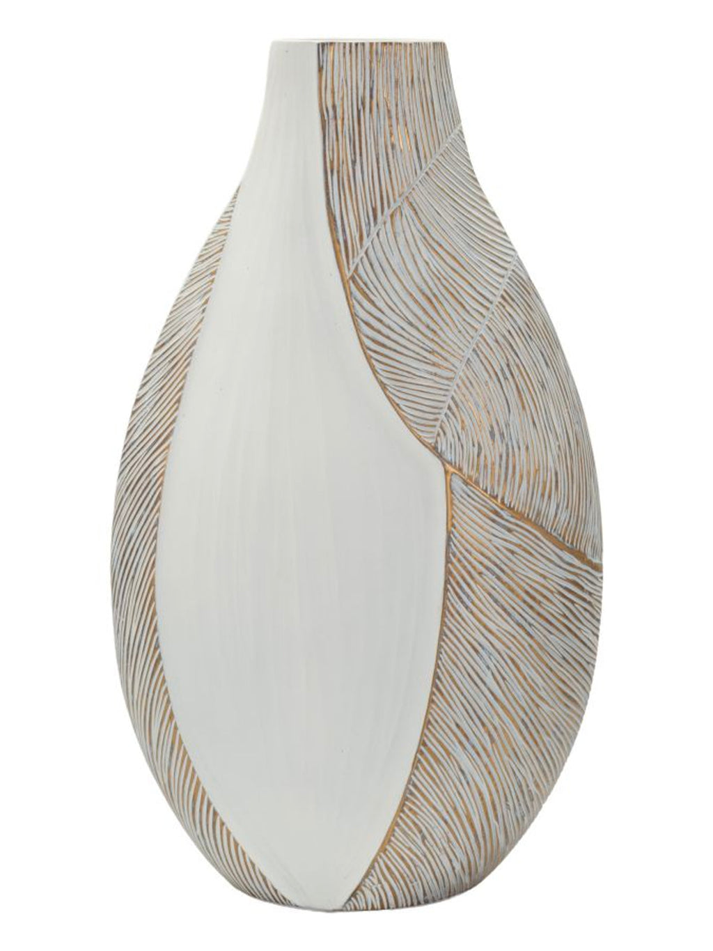 Vaso decorativo in resina bianca, 29,5x13,5x50 cm – Ho Chi Minh