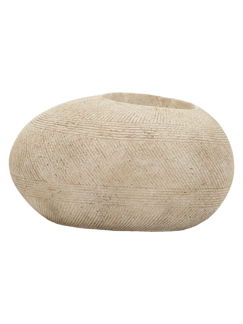 Portavaso da terra in resina grigia, 54,5x42,5x30 cm – Stone