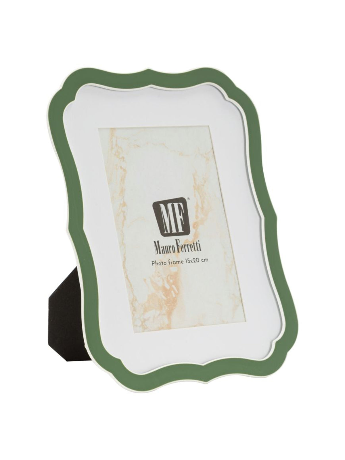 Cornice portafoto in metallo verde, 17x1,4x21,9 cm – Margot