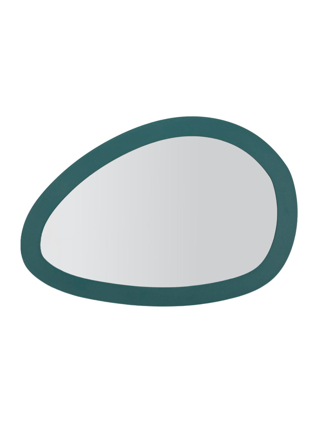 Specchio da parete in metallo verde, 71x1,5x48 cm – Saturno