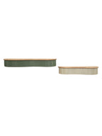 Mensola da parete in legno verde, 86x18x12-65x16x12 cm – Frankfurt