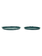 Svuotatasche decorativo in metallo verde, Ø33x2-27,5x2 cm – Saturno Rotondo