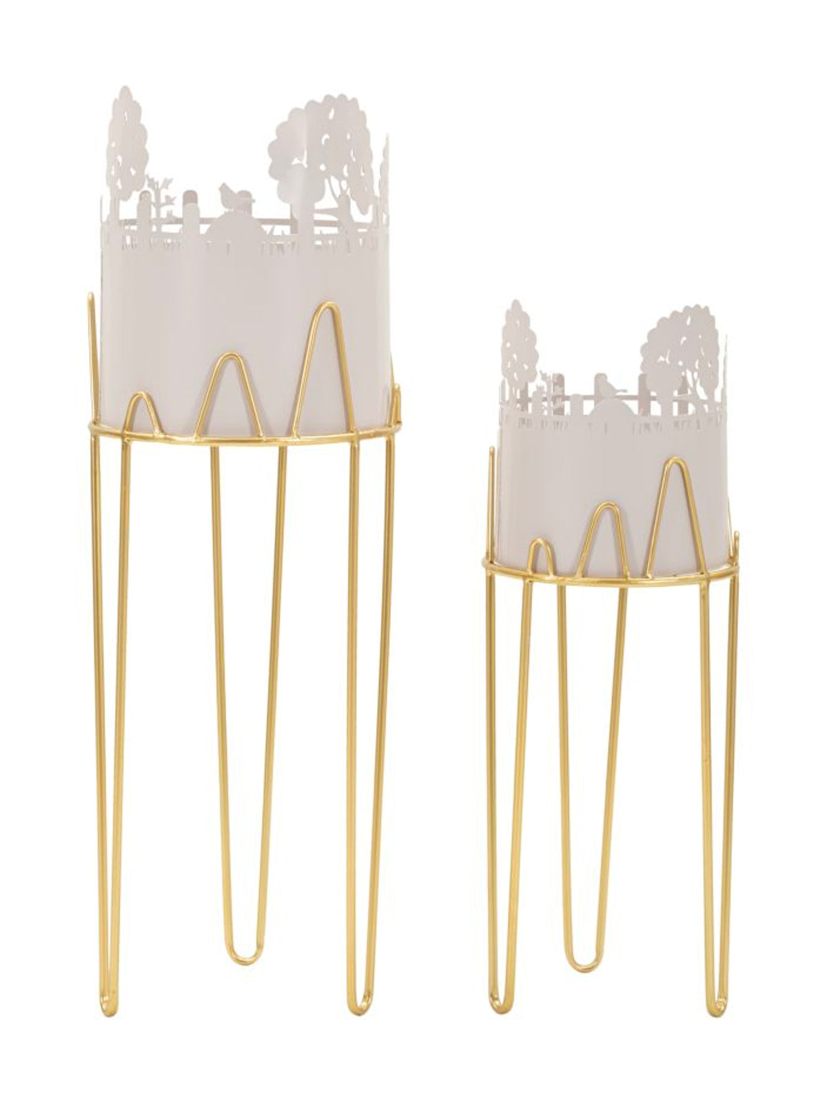 Portavaso da terra in metallo grigio, Ø27x79-22,8x62 cm – Tree