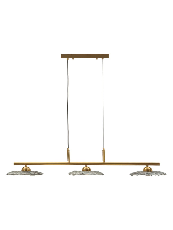 Lampadario a sospensione in vetro grigio 3 luci, 100x24x18 cm – Emily