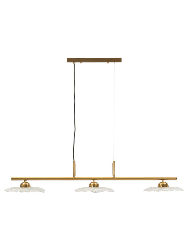 Lampadario a sospensione in vetro trasparente 3 luci, 100x24x18 cm – Emily