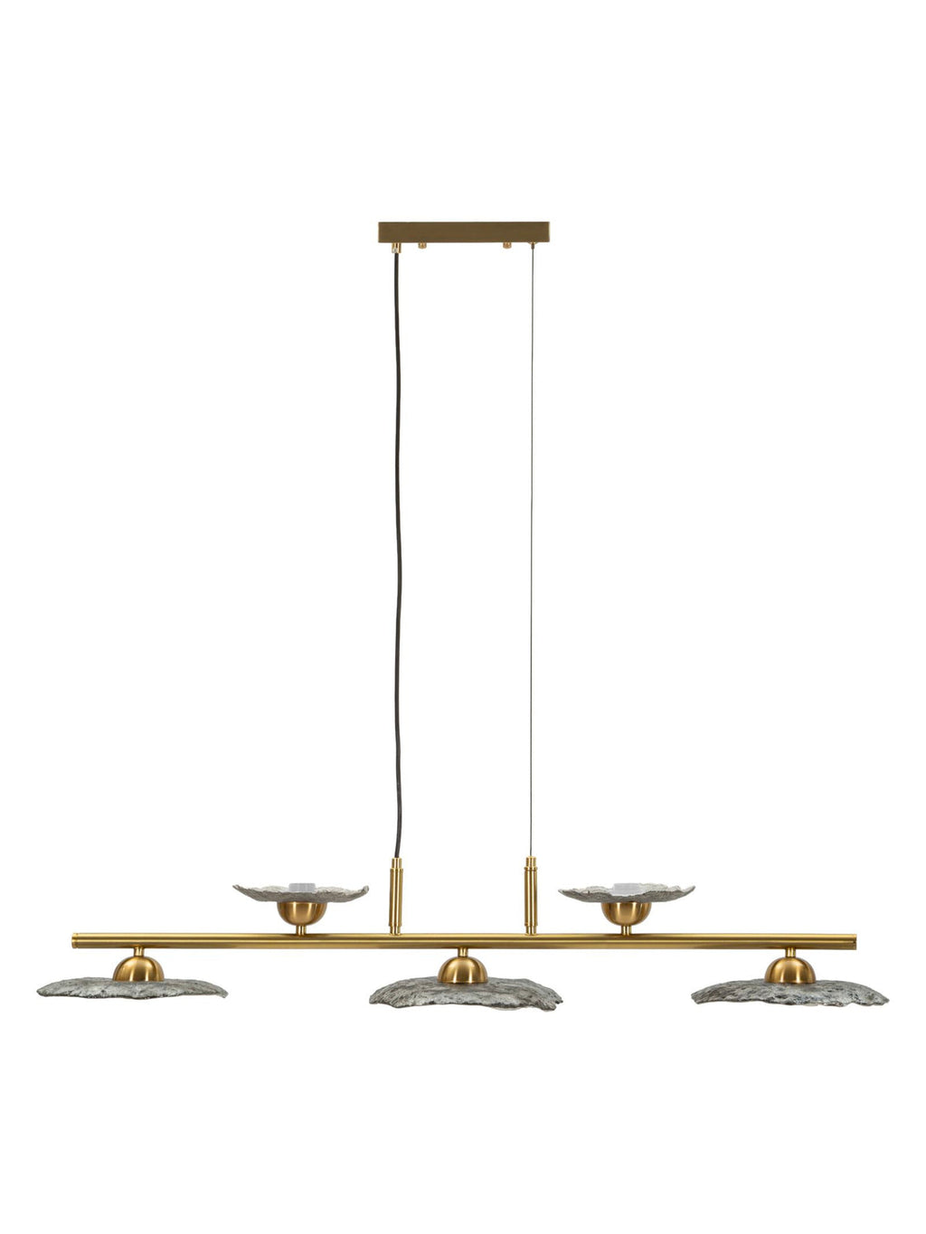 Lampadario a sospensione in vetro grigio 5 luci, 100x24x18 cm – Emily