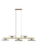 Lampadario a sospensione in vetro grigio 5 luci, 100x24x18 cm – Emily