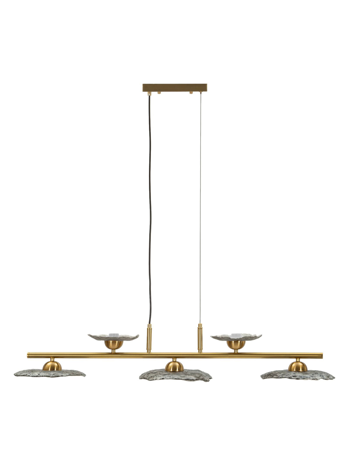 Lampadario a sospensione in vetro grigio 5 luci, 100x24x18 cm – Emily