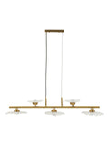 Lampadario a sospensione in vetro trasparente 5 luci, 100x24x18 cm – Emily