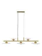 Lampadario a sospensione in vetro trasparente 5 luci, 100x24x18 cm – Emily