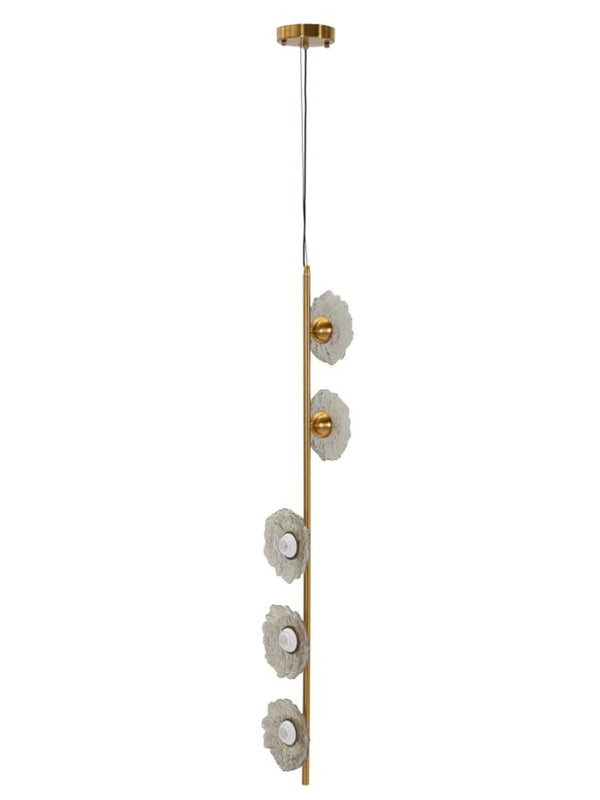 Lampadario a sospensione in vetro grigio, 15x16x110 cm – Emily Verticale