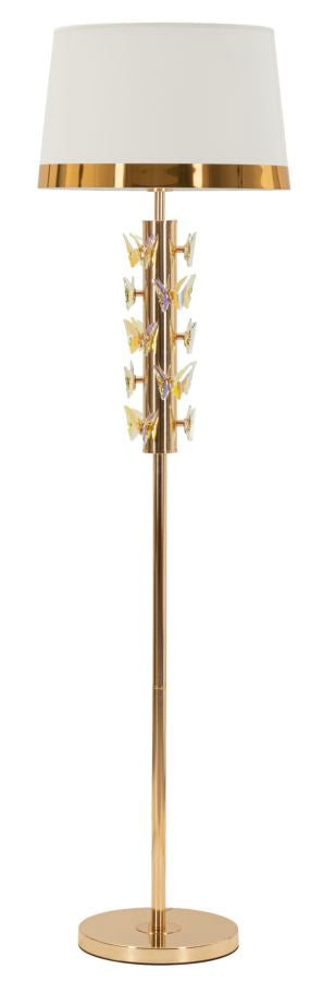 Lampada da terra Gold Butterfly, Ø45x157 cm