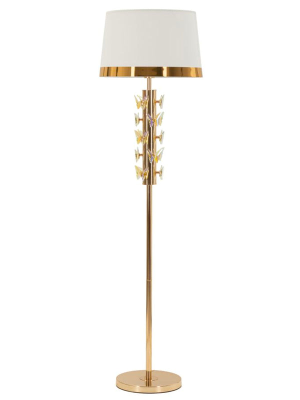 Lampada da terra in metallo oro, Ø45x157 cm – Butterfly