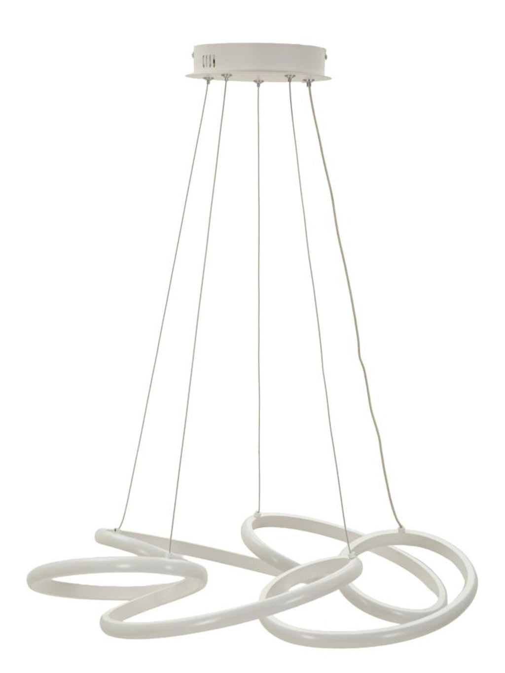 Lampadario a sospensione in metallo bianco, Ø55x120 cm – led Glovy