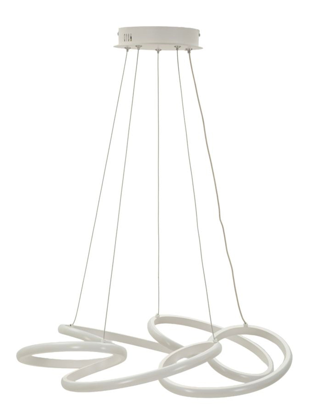 Lampadario a sospensione in metallo bianco, Ø55x120 cm – led Glovy