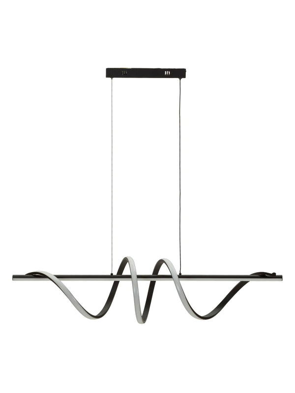Lampadario a sospensione in metallo nero, 101x25x30-150 cm – Led Spiral