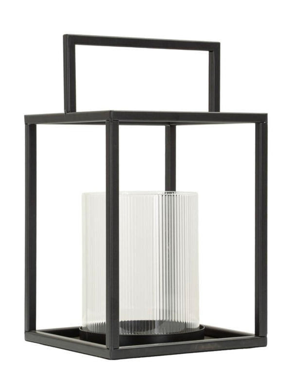 Lanterna decorativa in metallo nero, Ø18x31 cm – Simply Open
