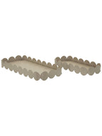 Svuotatasche decorativo in metallo tortora, 40x16,5x4,5-29x12x4,5 cm – Saturno Rettangolare