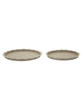 Svuotatasche decorativo in metallo tortora, Ø33x2-27,5x2 cm – Saturno Rotondo