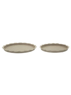 Svuotatasche decorativo in metallo tortora, Ø33x2-27,5x2 cm – Saturno Rotondo