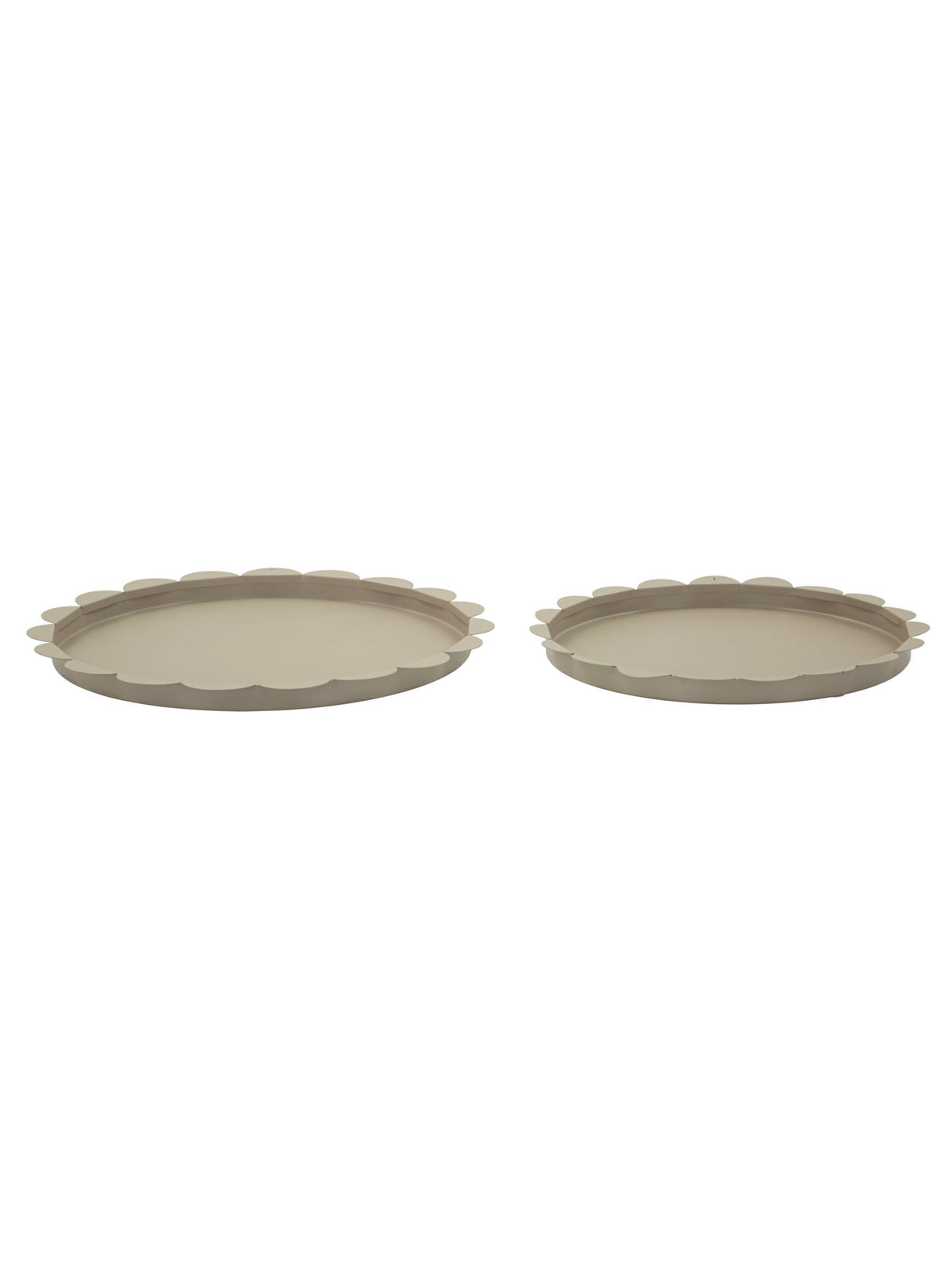 Svuotatasche decorativo in metallo tortora, Ø33x2-27,5x2 cm – Saturno Rotondo