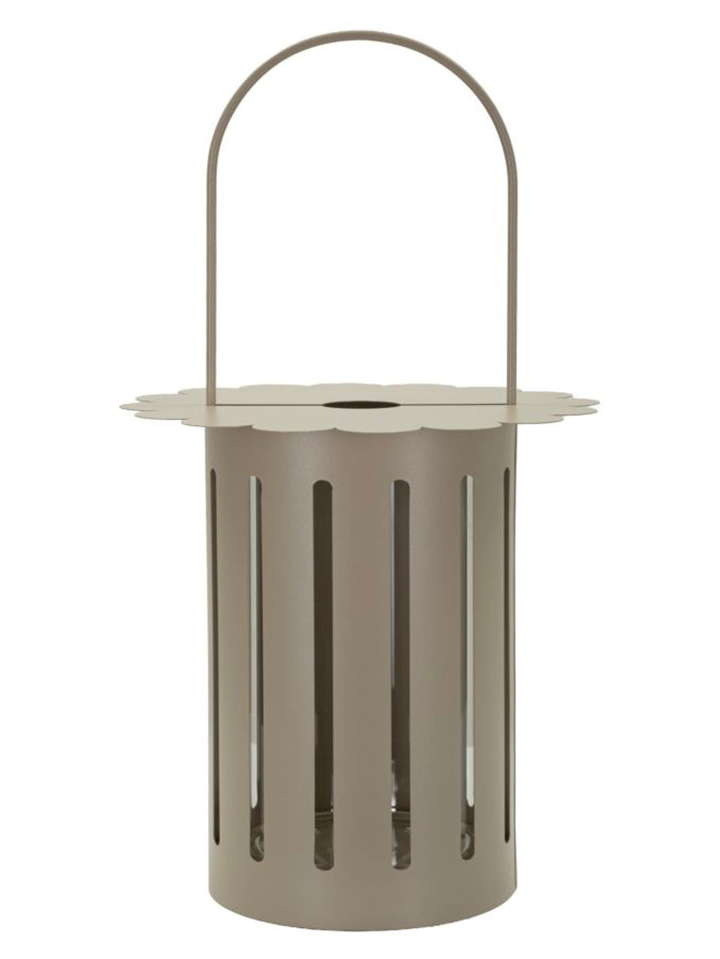 Lanterna decorativa in metallo tortora, Ø24x43 cm – Saturno